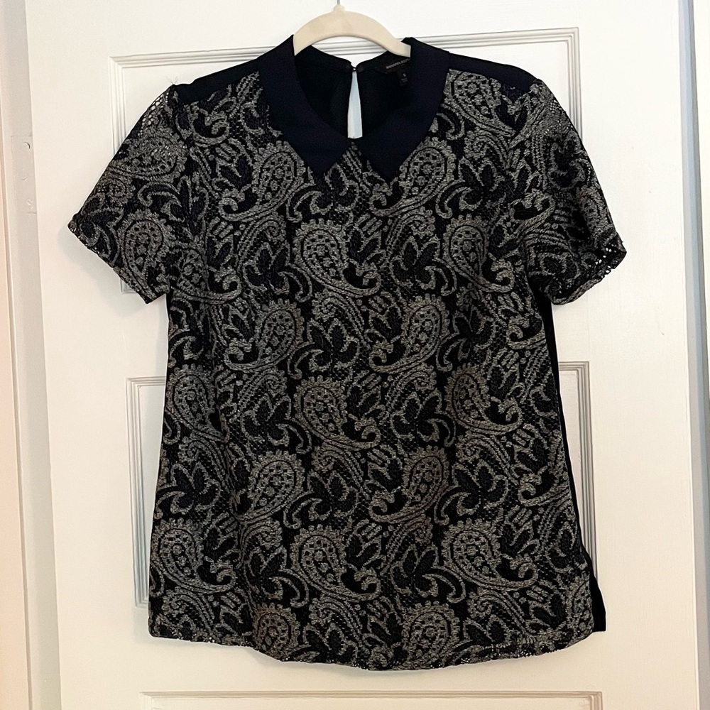 Banana Republic Navy Short Sleeve Blouse